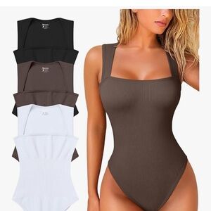 NEW Amazon all 3 colors  Fitted  sleeveless Bodysuit medium-~$36
